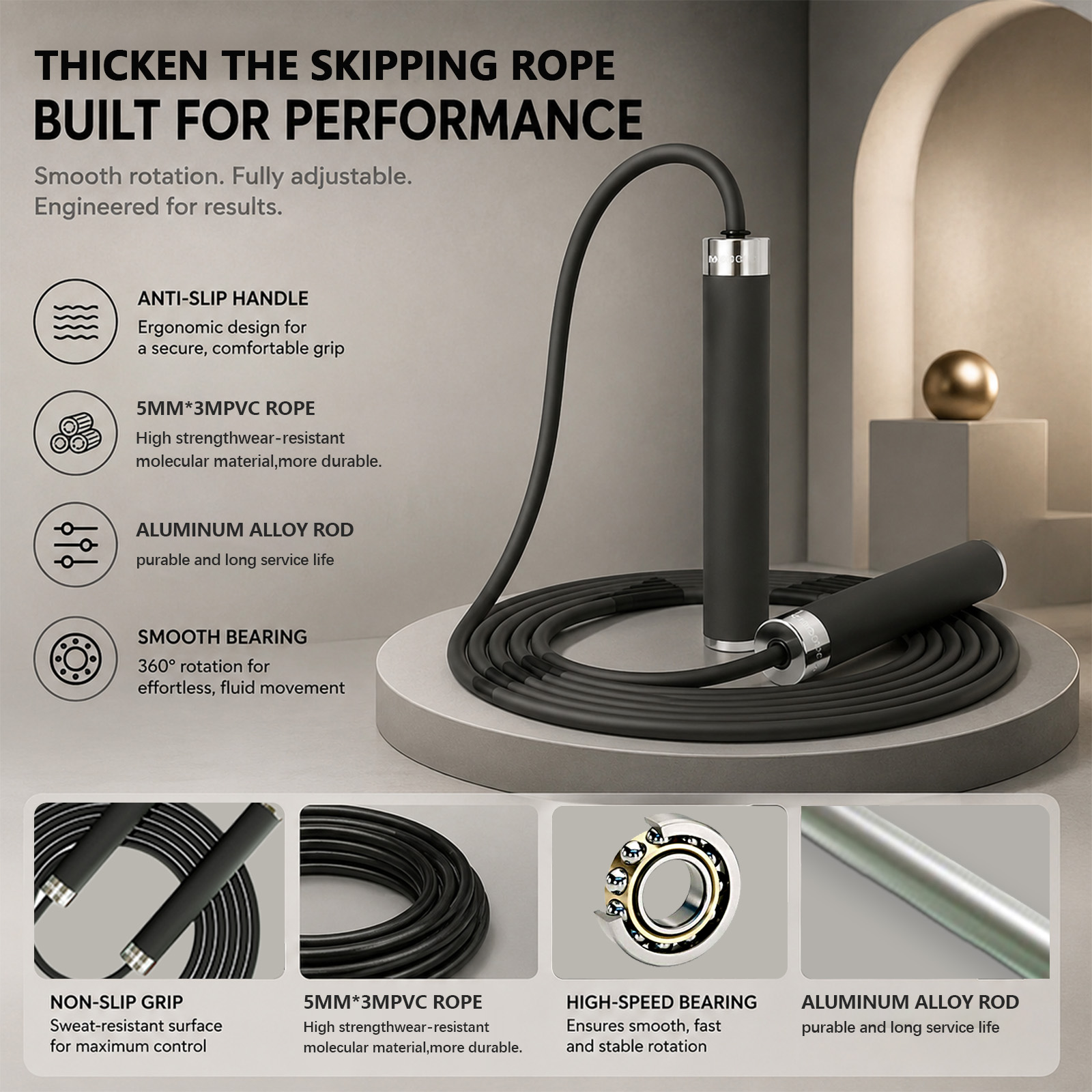 Jump Rope Bearing - Box-Springseil für Sport und Fitness, Gewichtsreduktion,