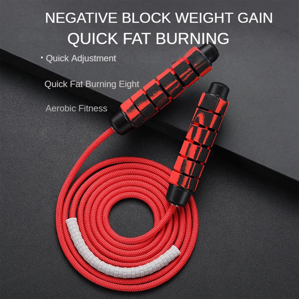 Jump Rope Bearing - Verhedderungsfreies Gewichtetes Springseil Schaumstoffgriff Verstellbares Nylon-Springseil