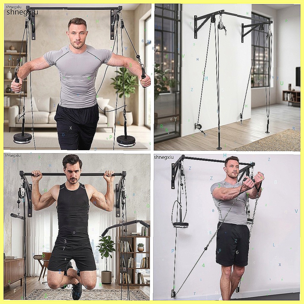Home Gym Cable Pulley System - Wandmontiertes DIY-Fitness-Seilzugsystem für Bizeps und Trizeps,