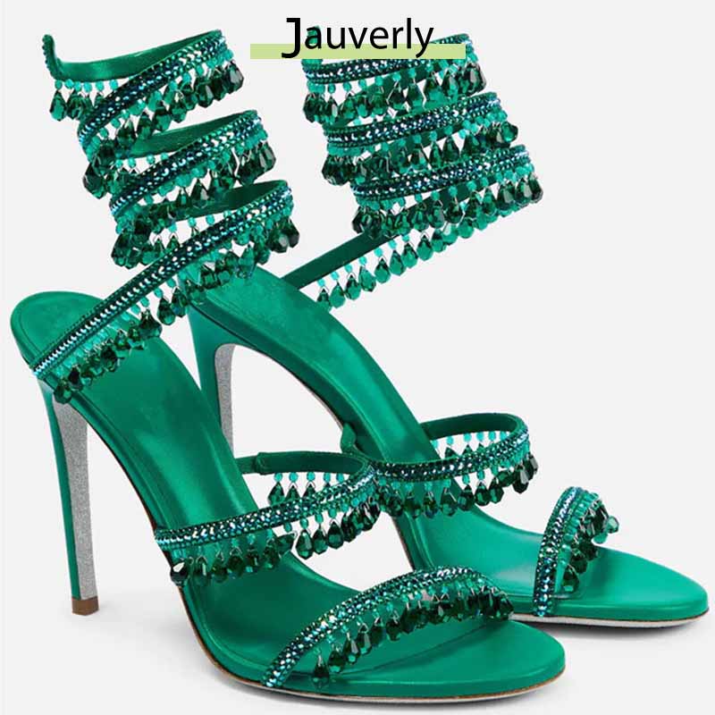 Ankle Strap Attachment - 2026 Damen High Heels Neue Strass-Sandalen