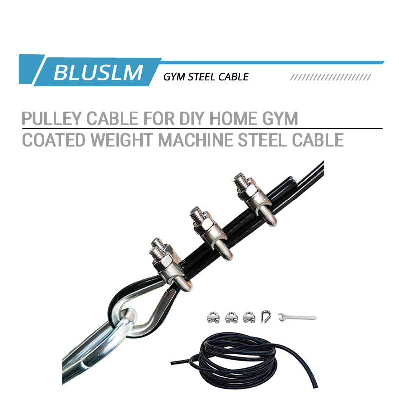 Home Gym Cable Pulley System - 5 mm TPU-beschichtetes Stahl-Ersatzkabel – robustes