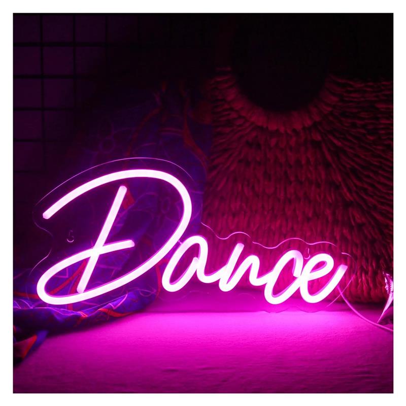 Home Gym Wallpaper - Tanz-Neonschild, rosa Licht, Tanzraum-Dekoration, Bar, Live-Musik,
