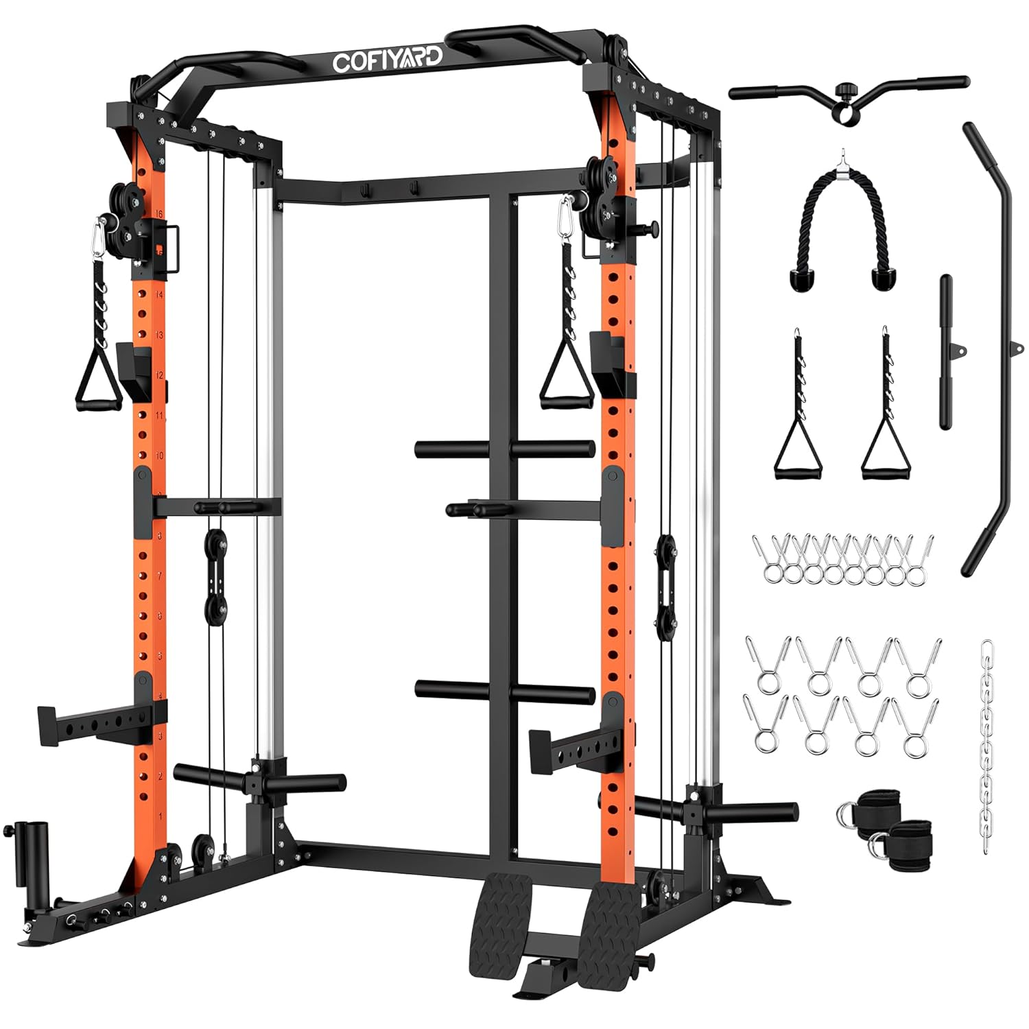 Home Gym Cable Pulley System - Power Cage, Power Rack mit Doppel-Rollensystem,