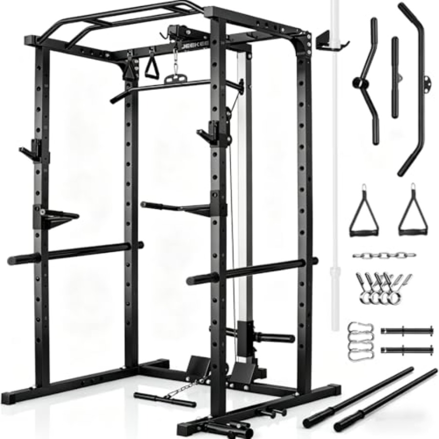 Home Gym Lat Pulldown - Heimfitness-Kraftstation mit Latzugstange, schwarzem Stahl, 2000LBS