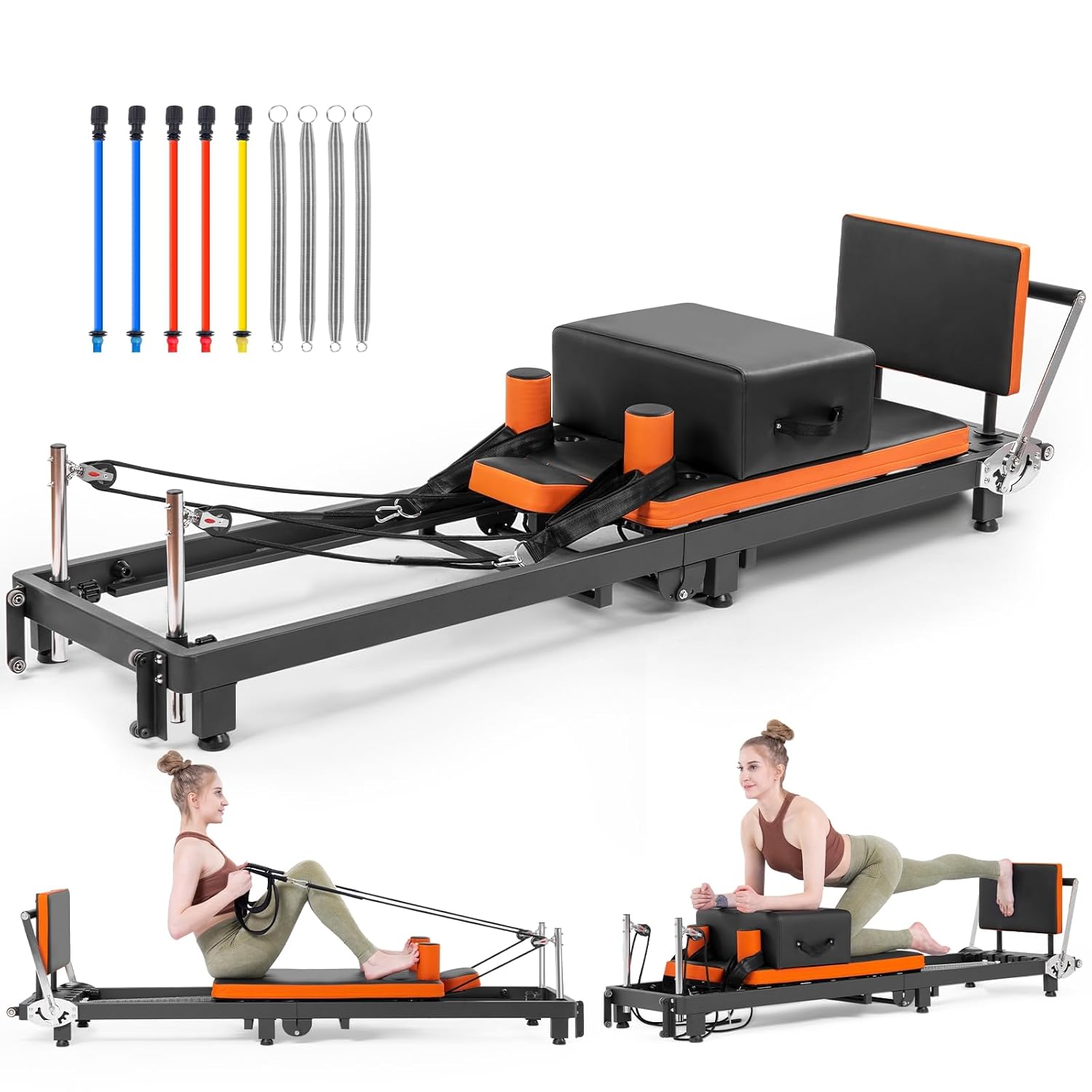 Home Gym Jump Box - Pilates Reformer, Faltbare Pilates-Maschine mit Sprungbrett