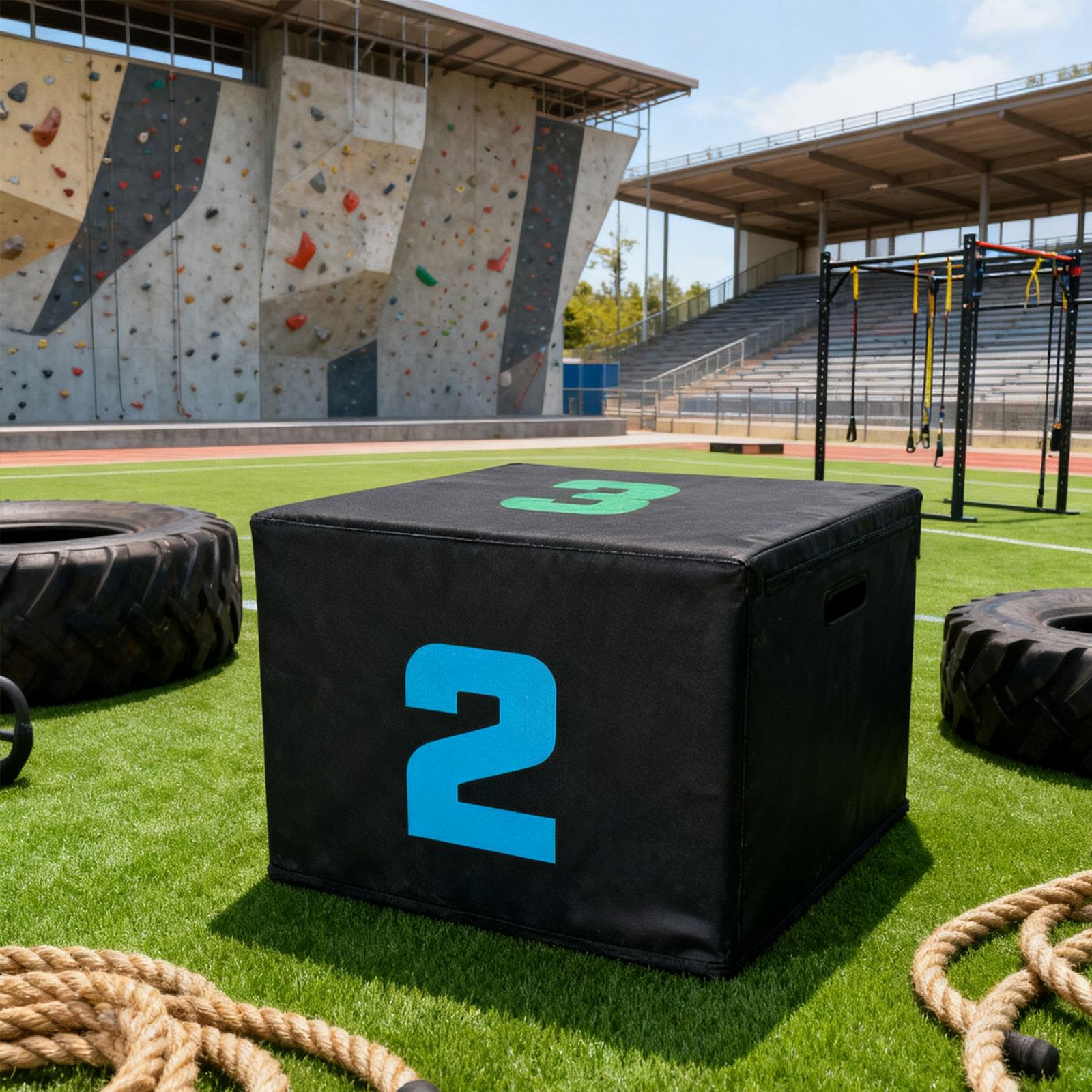 Home Gym Jump Box - Plyometrische Sprungbox aus PVC, Stufenplattform, rutschfest,