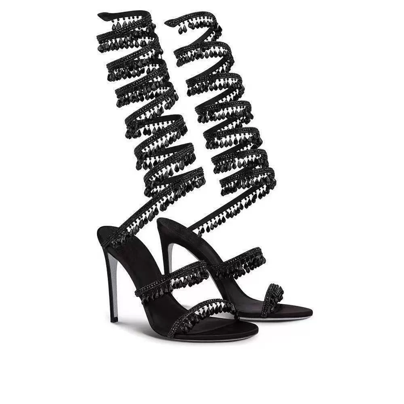 Ankle Strap Attachment - Dünne hochhackige Sandalen Sommer neue schlangenförmige