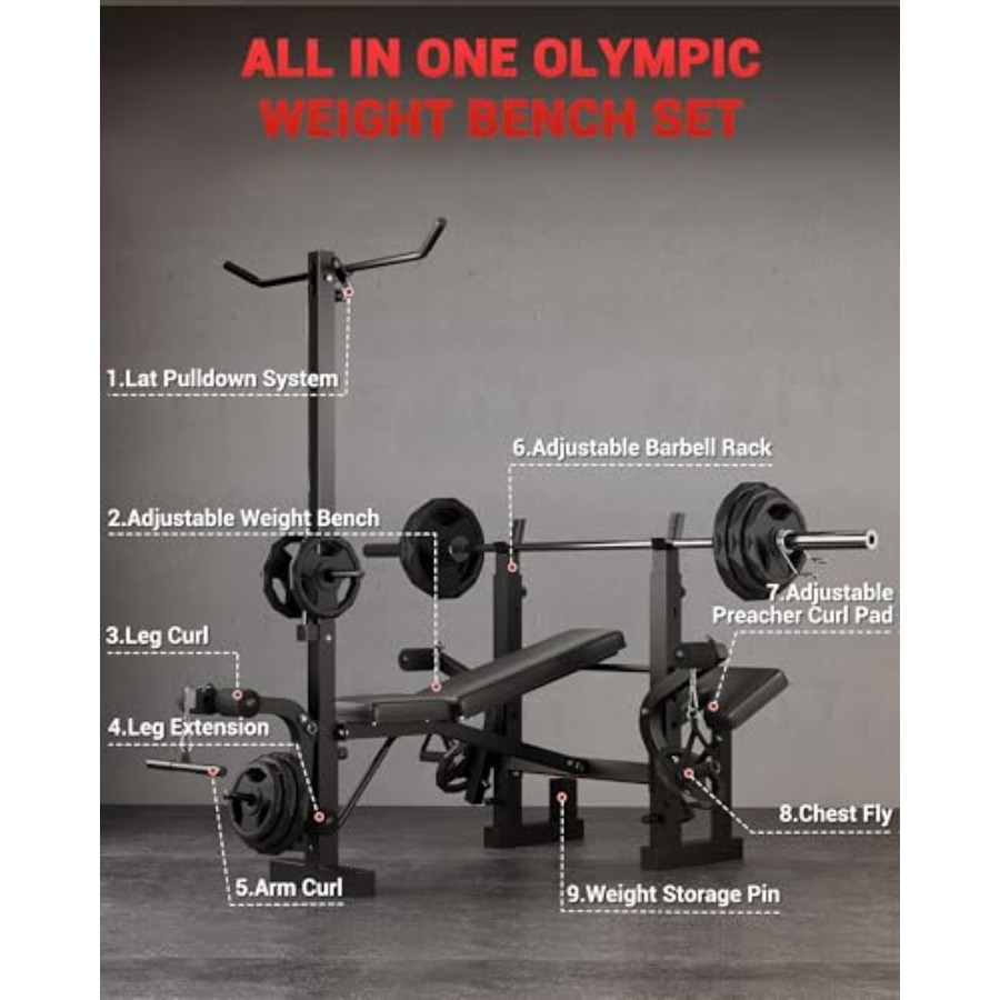 Heimfitness 8-in-1 Klappbare H – Home Gym Lat Pulldown Bewertung und Preis