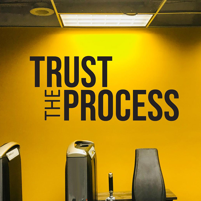 „Trust The Process“-Wandaufkle – Home Gym On Wall Bewertung und Preis