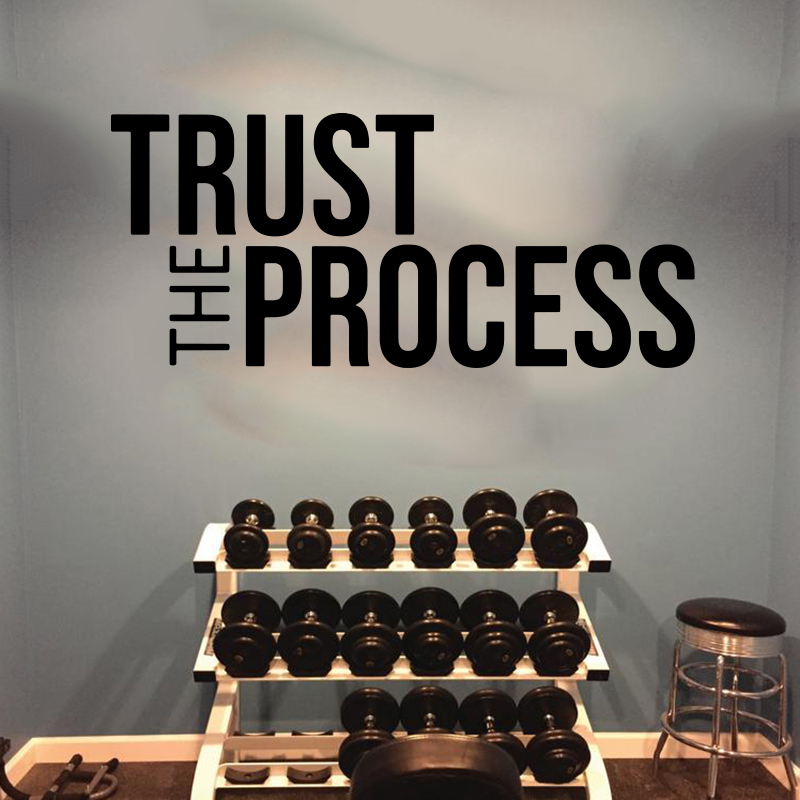„Trust The Process“-Wandaufkle – Home Gym On Wall Bewertung und Preis