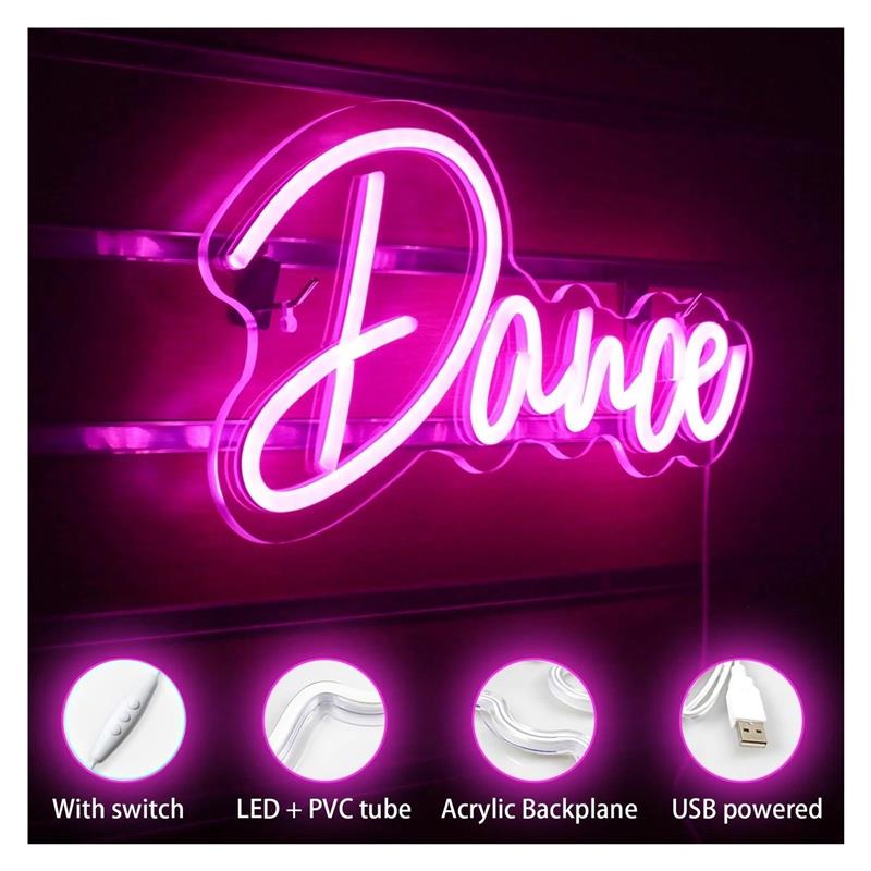 Tanz-Neonschild, rosa Licht, T – Home Gym Wallpaper Bewertung und Preis