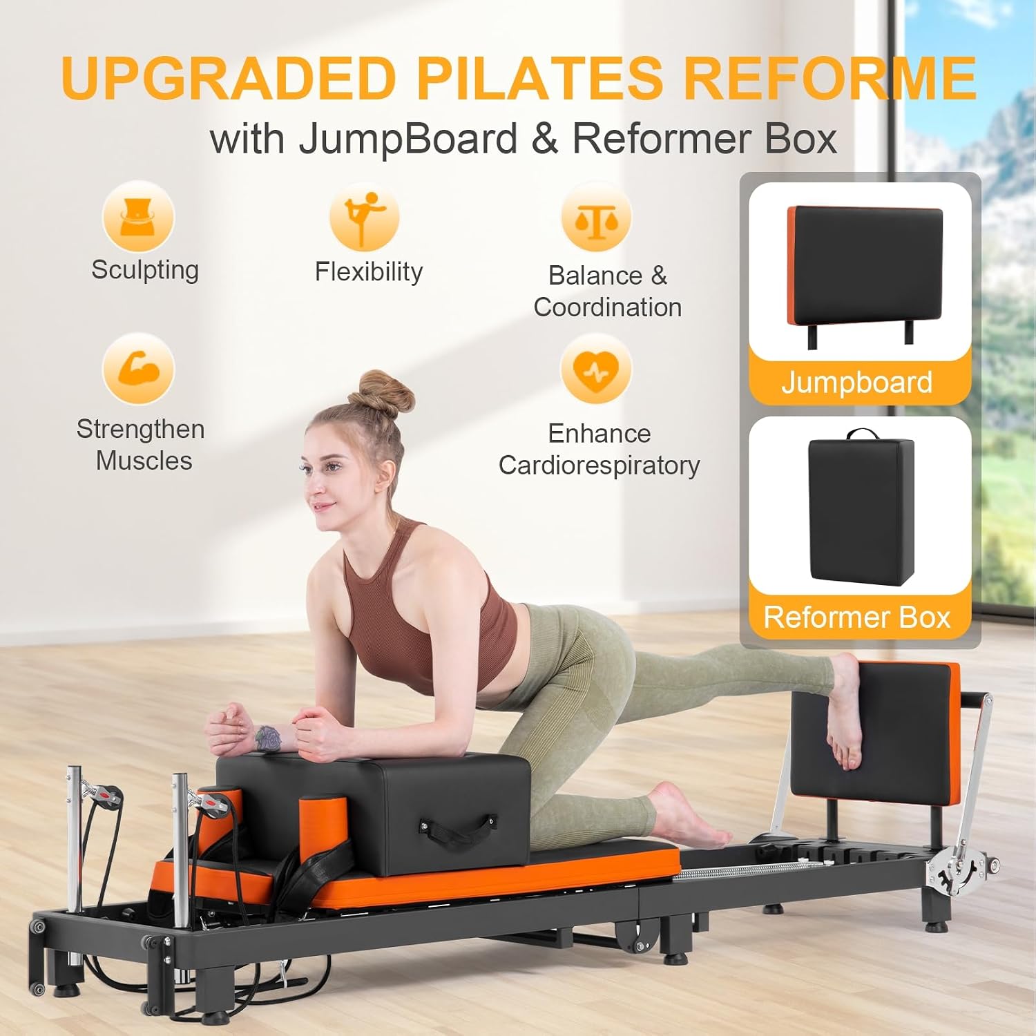 Pilates Reformer, Faltbare Pil – Home Gym Jump Box Bewertung und Preis