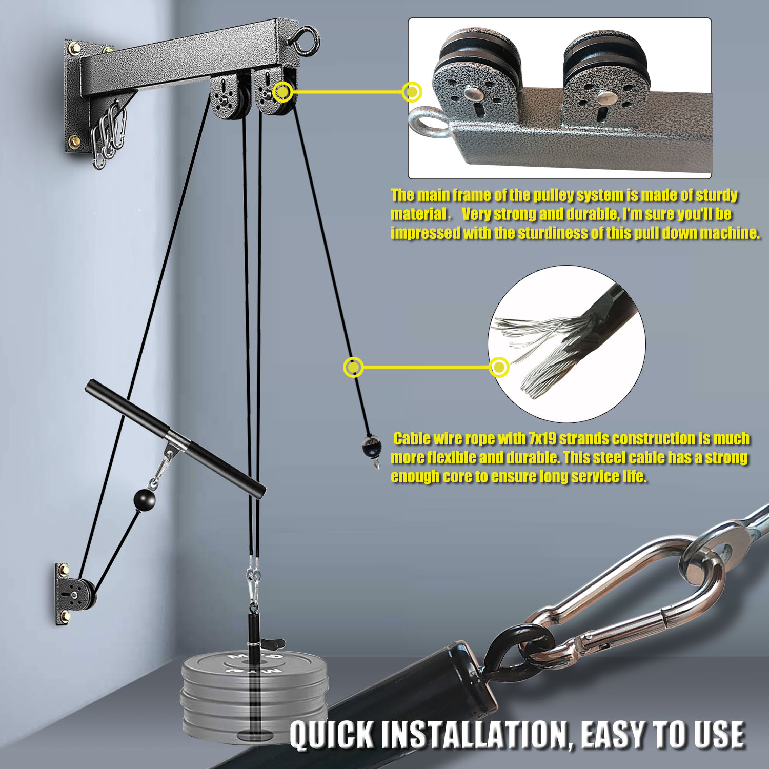 Fitness-Riemenscheibensystem z – Home Gym Cable Pulley System Bewertung und Preis
