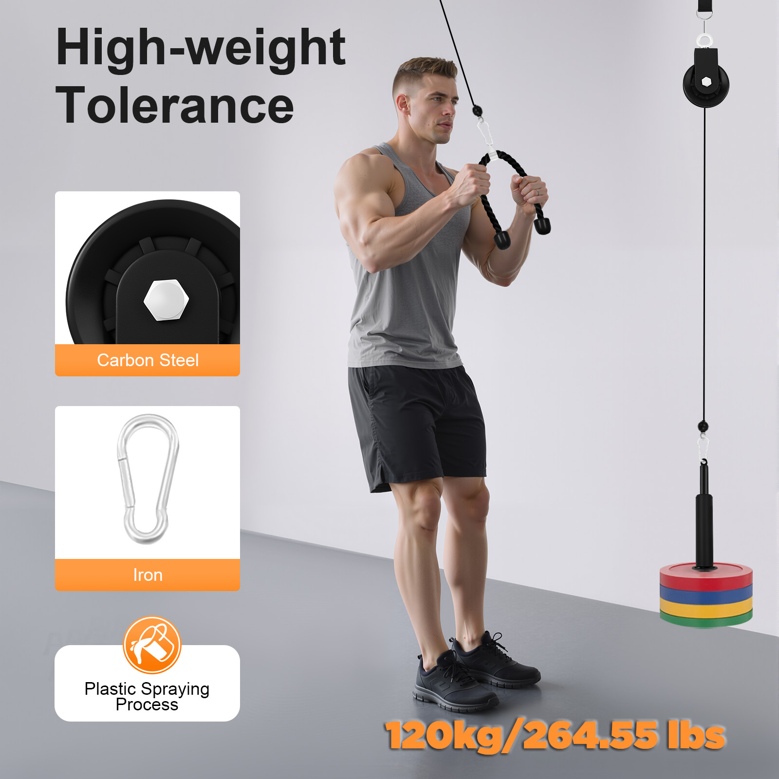 120kg Kabelzug-Fitnesssystem,  – Home Gym Cable Pulley System Bewertung und Preis